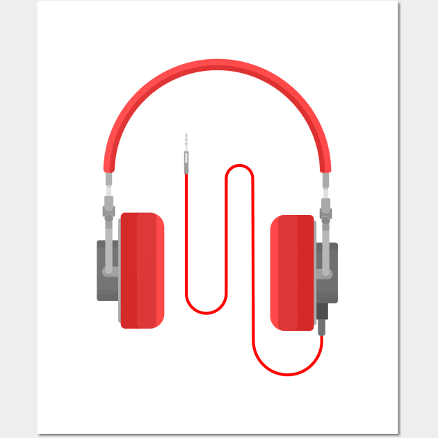 Red headphones Wall Art by Mihahanya